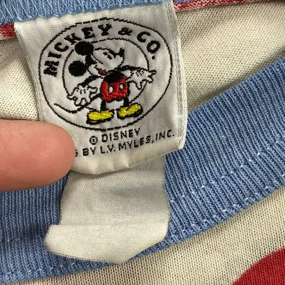 Vintage Disney Mickey Co Womens One Size Dot 90s Sleep Shirt Dress - Picture 7 of 8